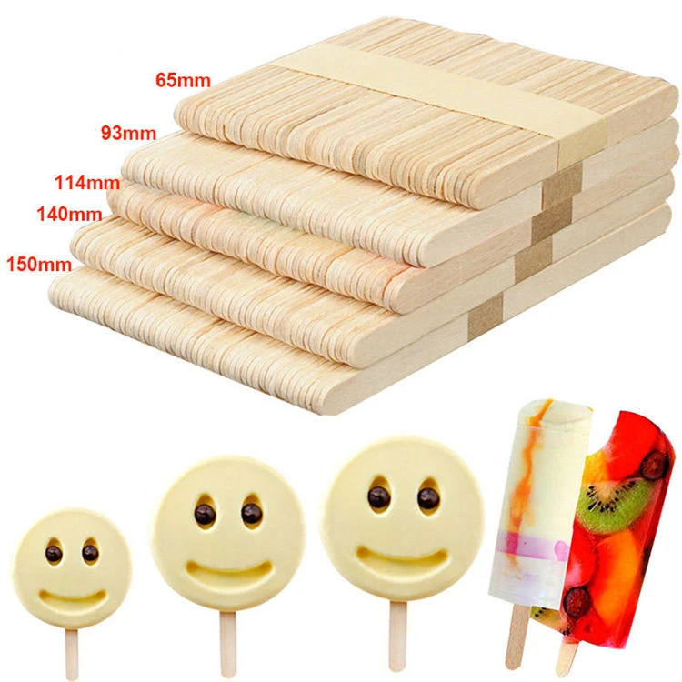 Custom Bamboo Popsicle Tongue Depressor Stick Handmade Diy Freezer Food Grade Engrave Eco  Friendly Disposable Ice Cream Sticks