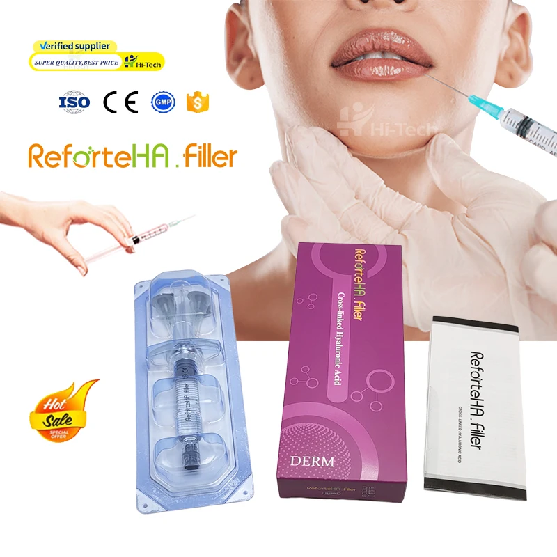 ReforteHA Best Selling Monophasic Hyaluronate Gel 2ml Dermal Fillers Hyaluronic Acid Injections for Lip Filler Face Injection