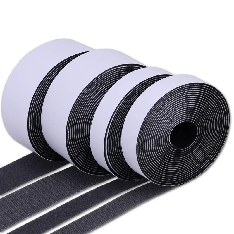 Strong adhesive hook and loop fastener tape Velcroes strip nylon fabrics adhesive Velcroes Self-adhesive hook and loop tape roll