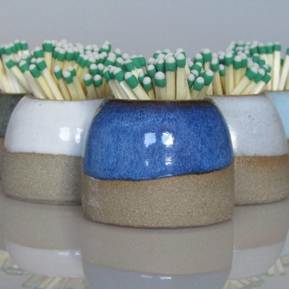 ceramic holder for match Blue Ceramic Matchstick Holder   Ceramic Matchstick Strike for  home