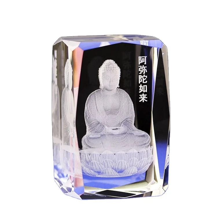 Three-dimensional crystal Buddha carved buddhist supplies custom Sakyamuni Buddha home furnishing pieces