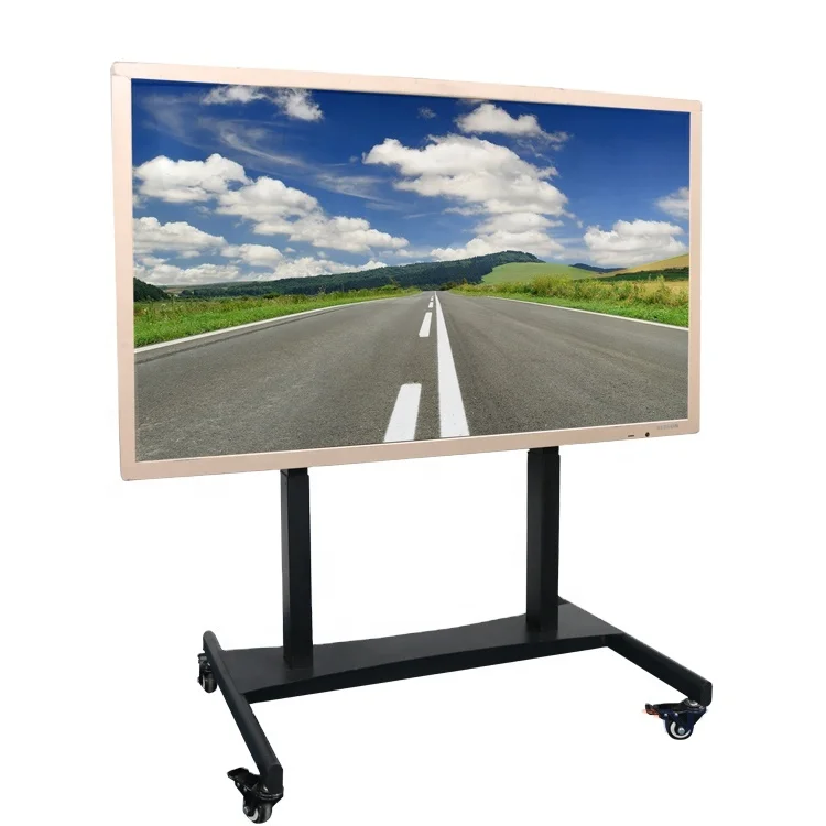 School / office popular 46- 75 inch TV used tv mobile cart stand with remote control