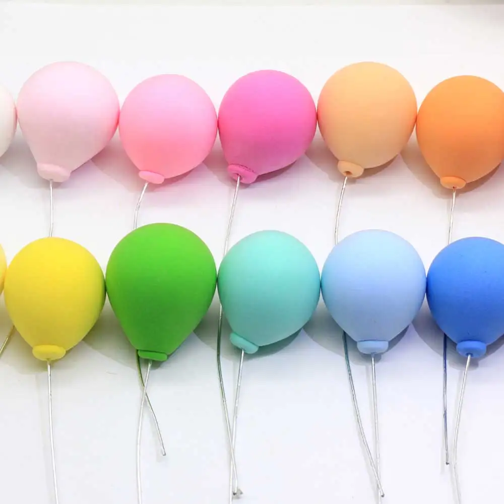 
100pcs Pastel Polymer Clay Balloon Length 13cm Mini Balloon Figurines Home Garden DIY Wedding Decoration Kids Birthday Party 