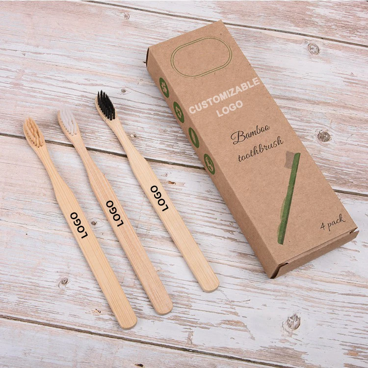 Bamboo children bamboo charcoal children environmental protection bamboo toothbrush soft fur high-end family suit men baby