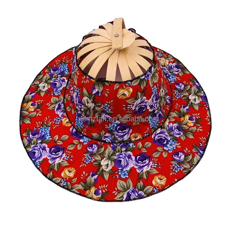 
Wholesale Design The folding fan cap Full Printing Foldable Bamboo qualitative folding fan 