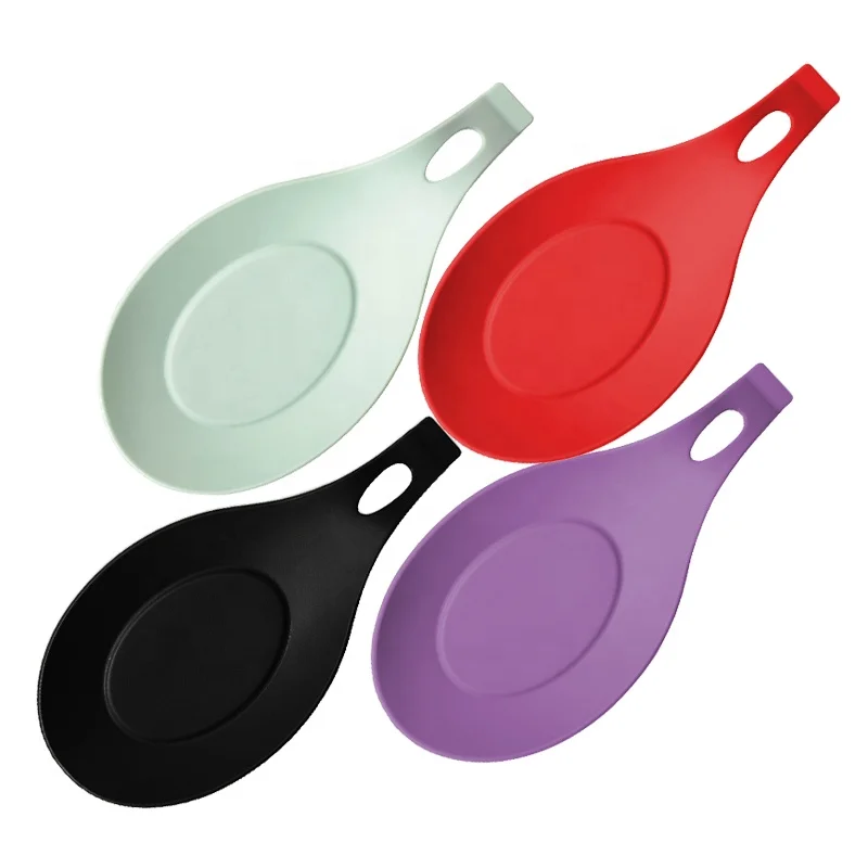 Amazon Hot Sale Silicone Spoon Rest Housedhold and Kitchen Solid Utensils Holder Gifts Set Custom OEM Logo