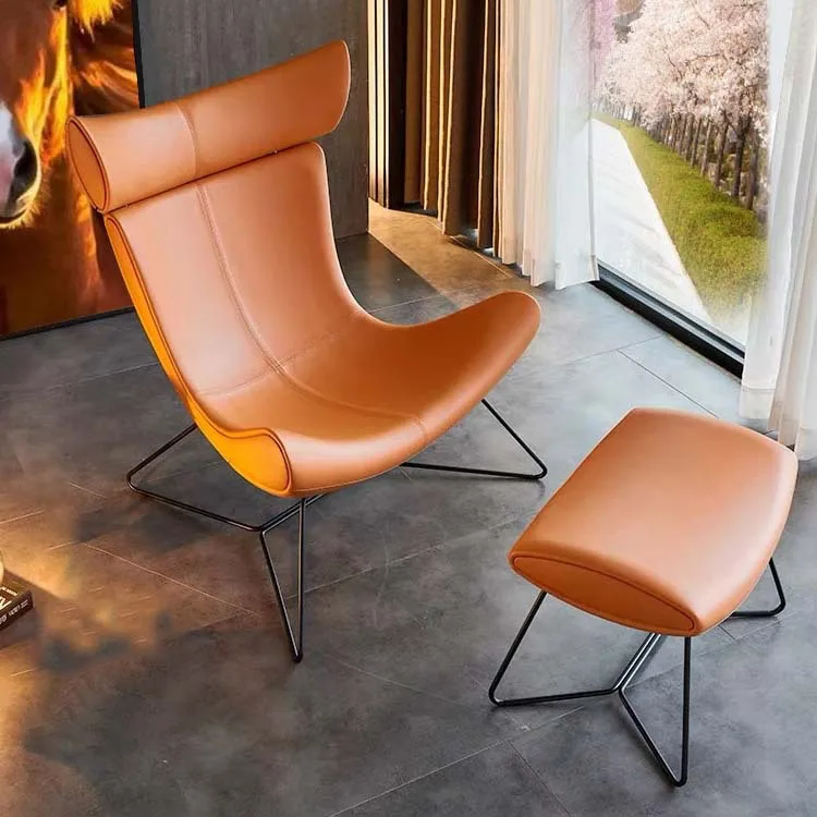 2023 Luxury Single Seat Living Room Sofa Accent Chair Velvet Swivel Lounge Chair With Footstool