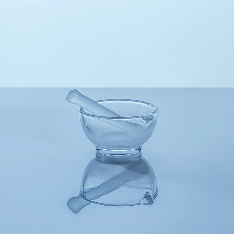 heat resistant pyrex glass mortar & pestle for kitchen drug store laboratory Pharmacy Lab Use Glass Mortar And Pestle Set