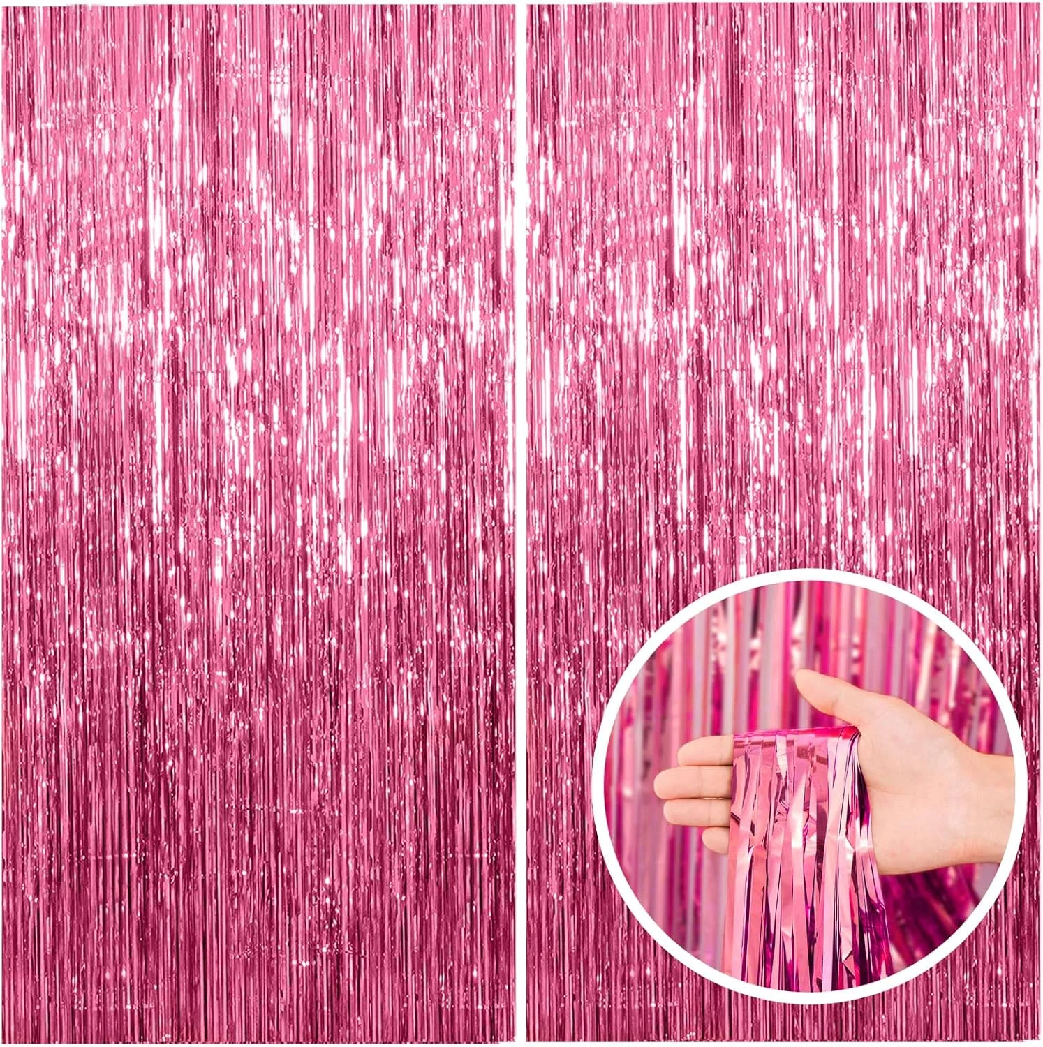 Pink gold silver Foil Fringe Glitter Decoration Backdrop Foil Curtains Party Decoration For Wedding Party