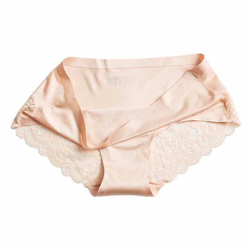 High Quality Women Selacess Underwear Sexy Girl Traceless Icesilk Panties with Laclaceshion Ladies Bikini Tsexyunderpants Hot