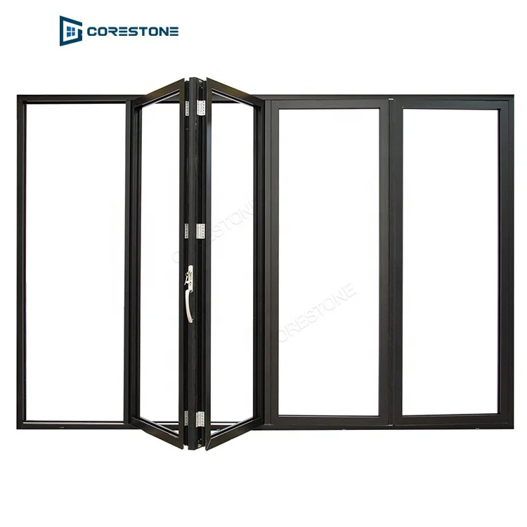 Aluminium accordion folding door bifold pvc concertina door for interior decoration