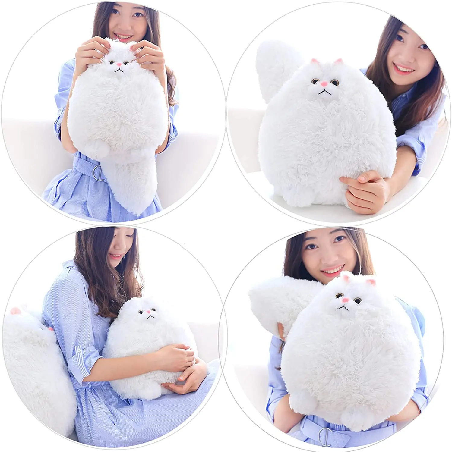 Custom Plush Cute Cat Stuffed Toy Sleeping Pillow Doll Toys Soft Cat Big Hugging Plush Kids Cat Plush Pillows