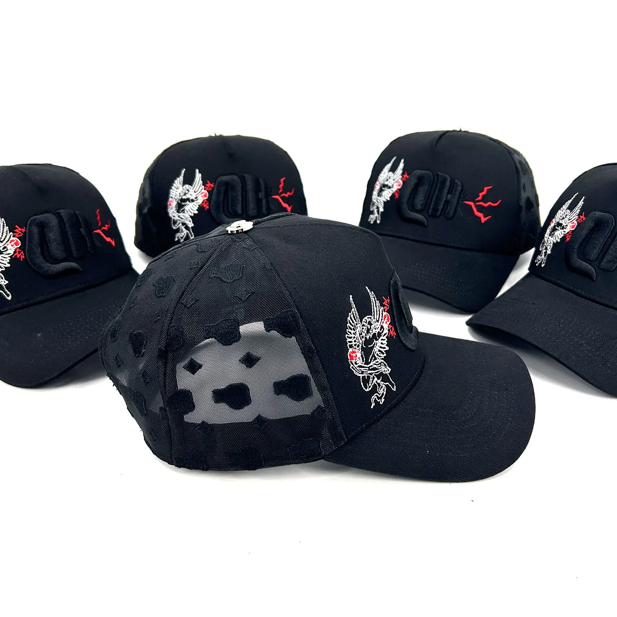 Custom 3d Embroidery Logo  5 Panel Full Embroidery Patch Logo Mesh Trucker Cap Full Mesh Trucker Hat