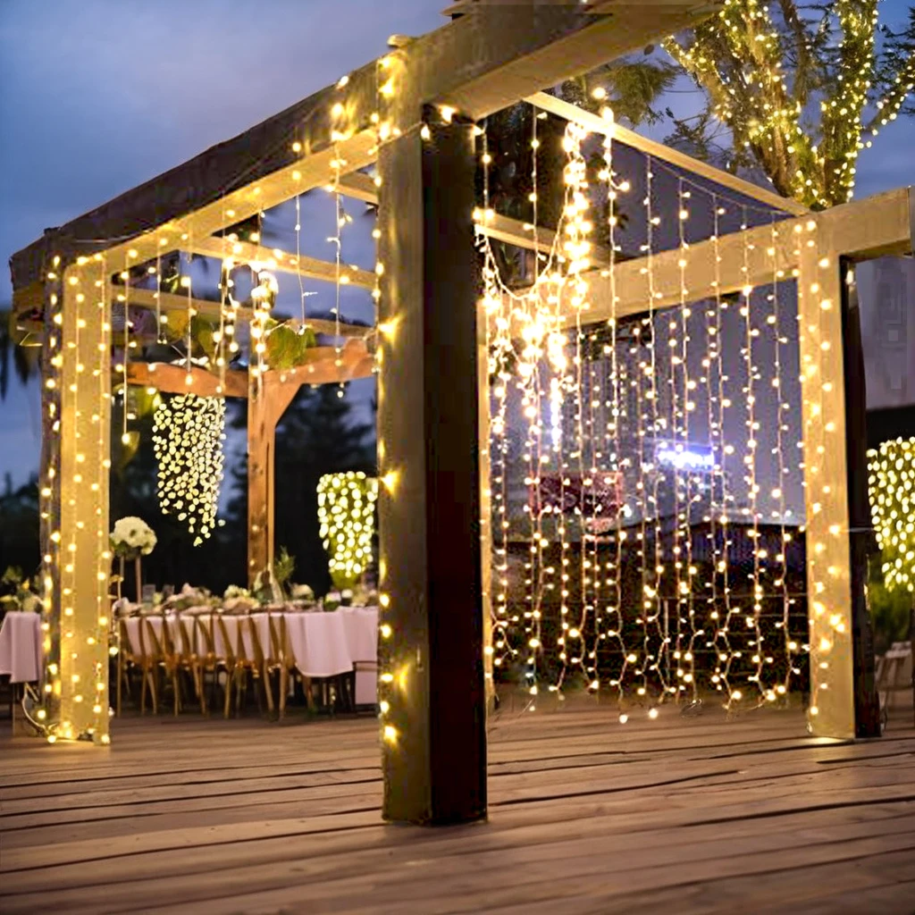 hot sale cortina de luces diwali led Icicle curtain party string ferry lights christmas 24volt for wedding party