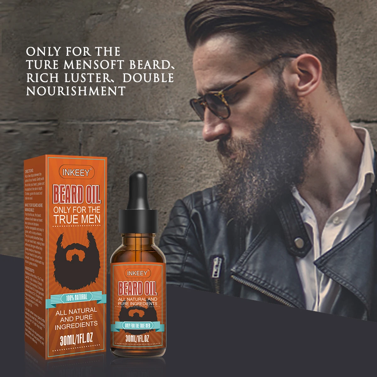 OEM packaging men beard growth 100% natural organic beard oil with private label