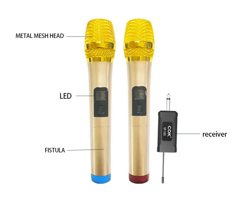 High Quality studio equipment  Universal Receiver Stage Karaoke UHF Wireless Microphone