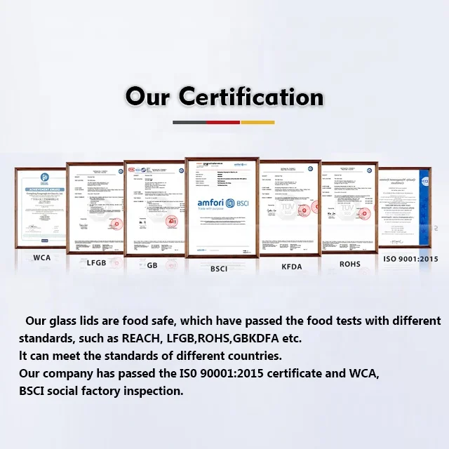 Electroplated Stainless Steel Ring glass pot cover Golden PVD Tempered Glass Lids Cookware Glass lids for Pots and Pans