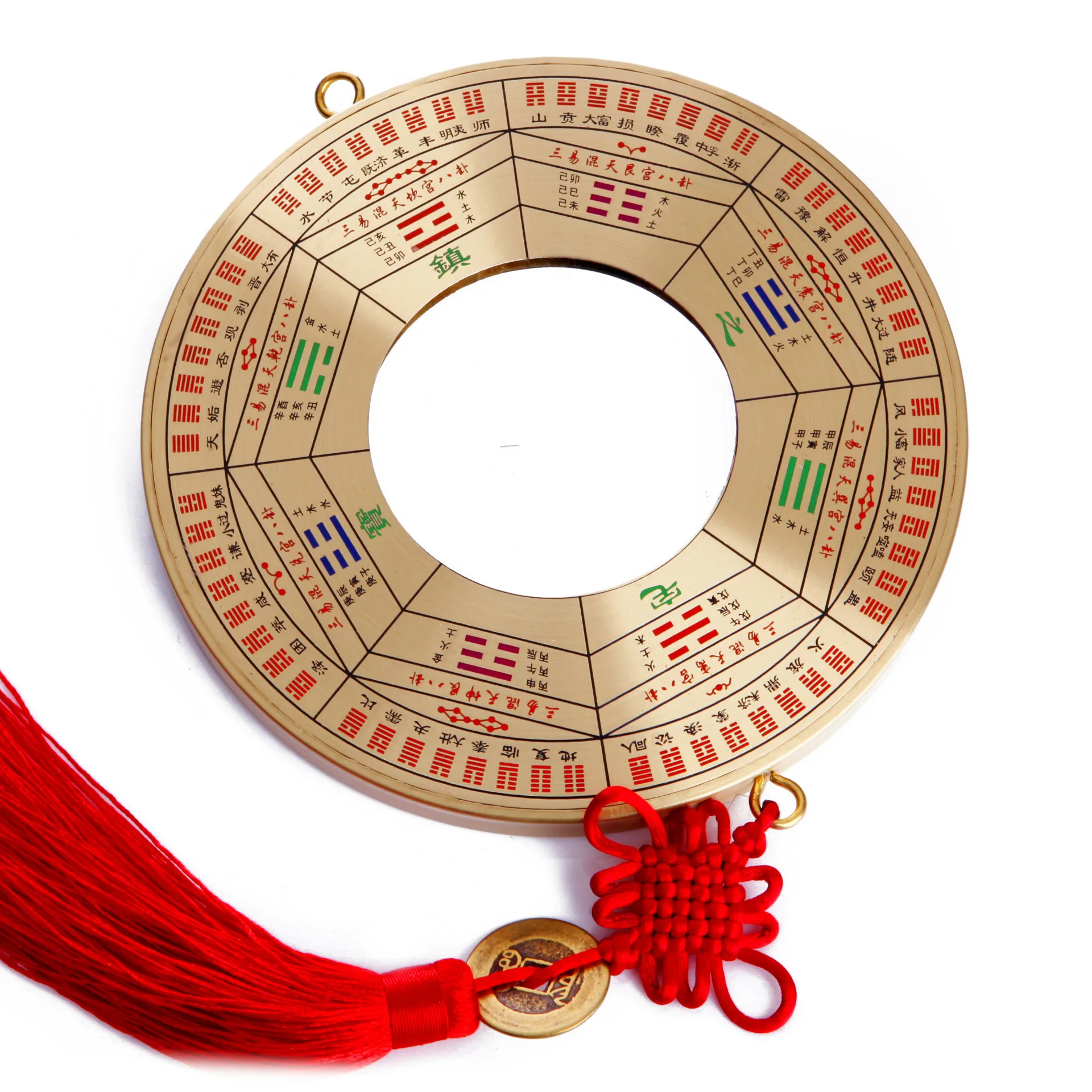 Украшения фэн-шуй, медное круглое зеркало багуа, защищает дом от вредных энергий, отличный подарок фэн-шуй