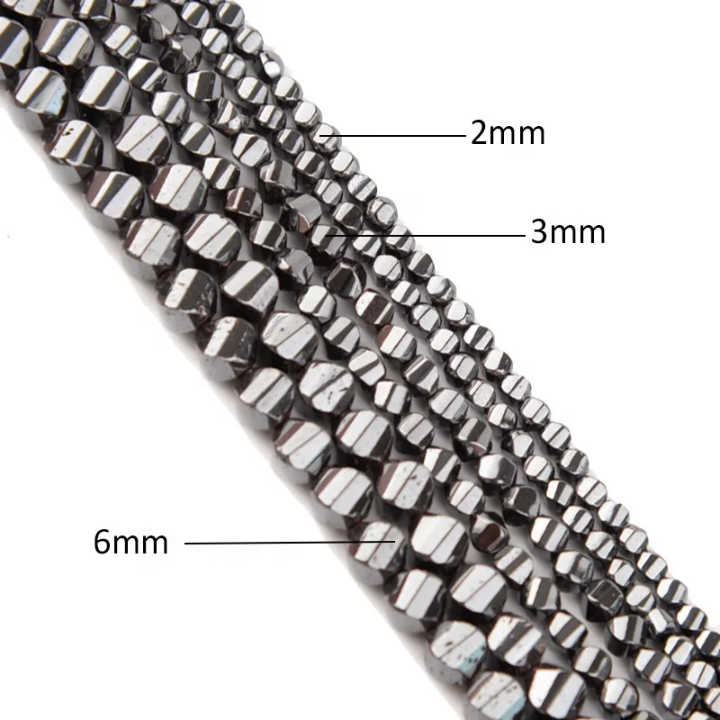 Бусины-разделители из гематита в ассортименте граненые круглые квадратные разделительные бусины бусины-разделители для ювелирных изделий подвески «сделай сам» россыпью