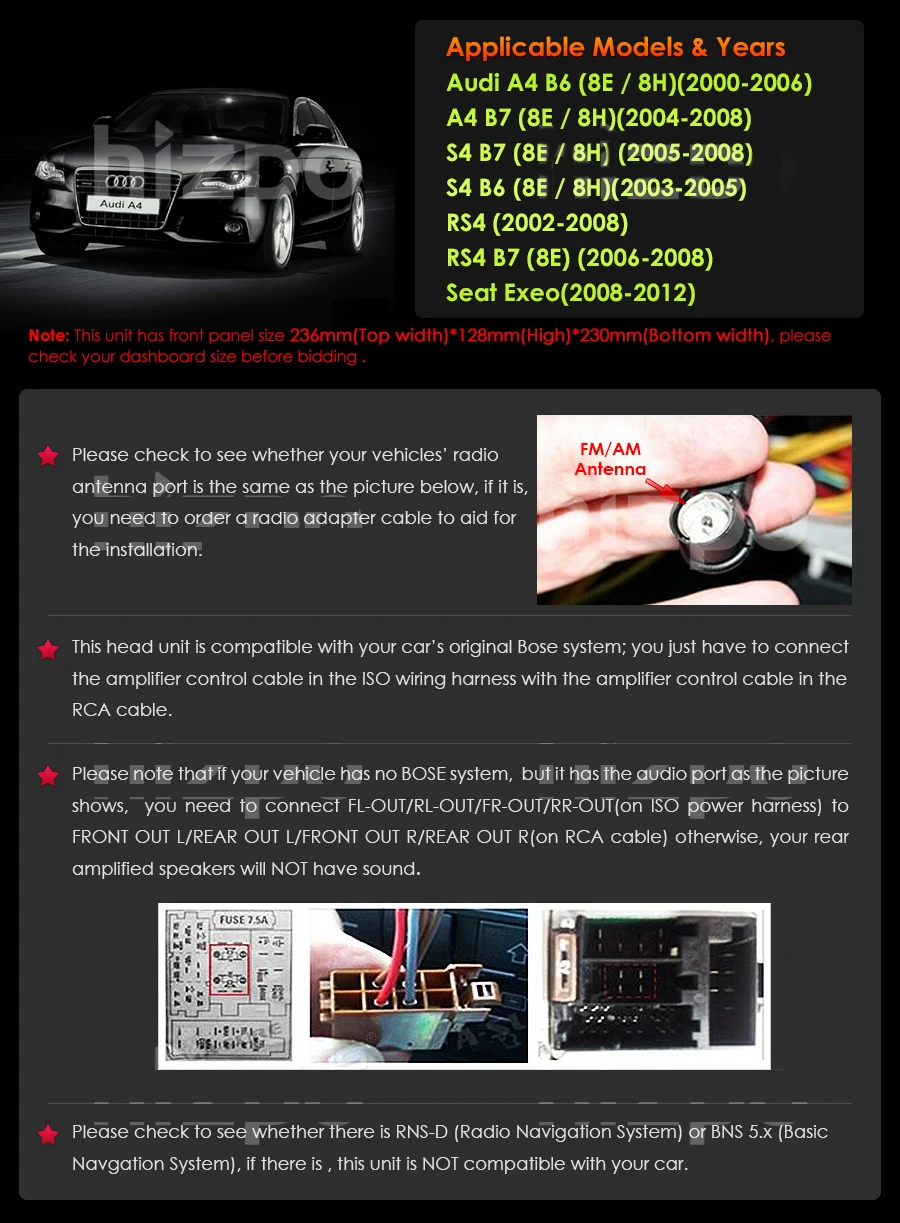 iPoster hot seller double din 7inch touch screen IPS car DVD player for Audi A4 B6 B7 car gps navigation with  HD mirror link