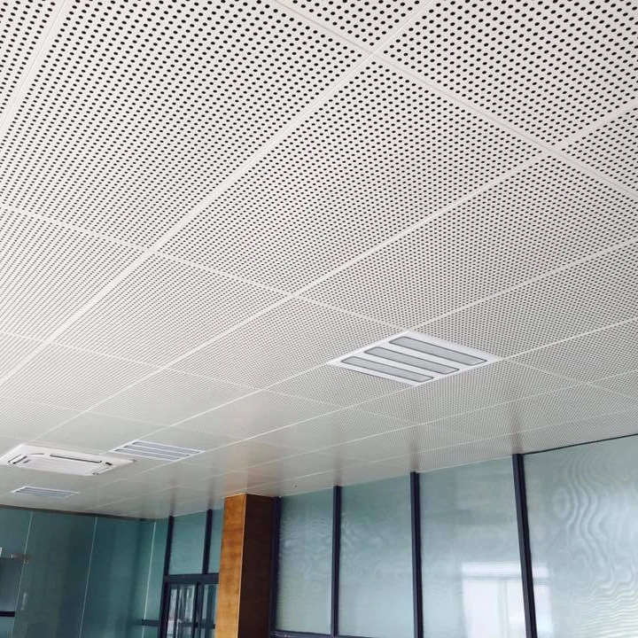 Moisture-proof Metal Perforated Acoustic panels Ceiling Suspend Aluminum Sound Absorption Board For Hospital Subway Hotel Office