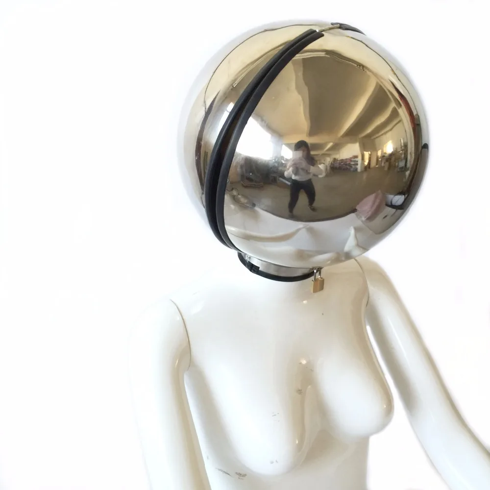 Нержавеющая сталь шлем бандаж наручники для взрослых секс Воротник фетиш бдсм капюшон sexshop juguetes секс-игрушки для взрослых игр