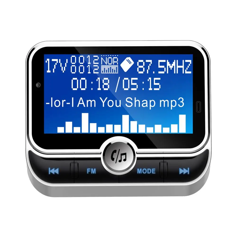 New Arrival LCD Display Bluetooth Car Kit Mp3 Player Black Usb Portable Cigarette Lighter Universal Bluetooth Car Charger 10M