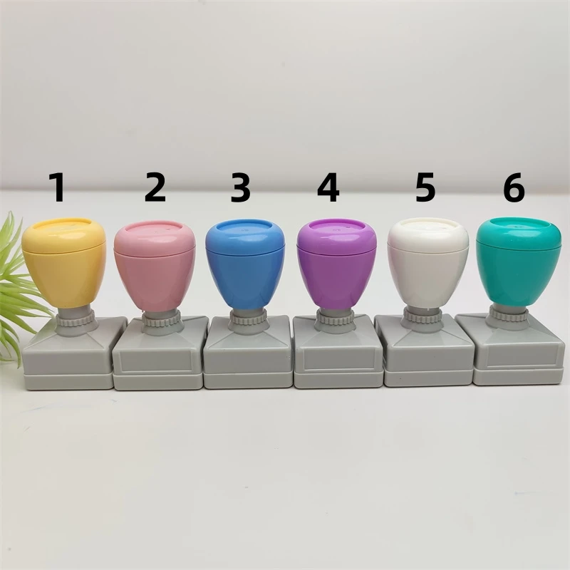 Stamp Factory Wholesale Custom Seal Material Cartoon Color Shell Round Pastel Flash Teacher 7mm Foam Flash Stamps