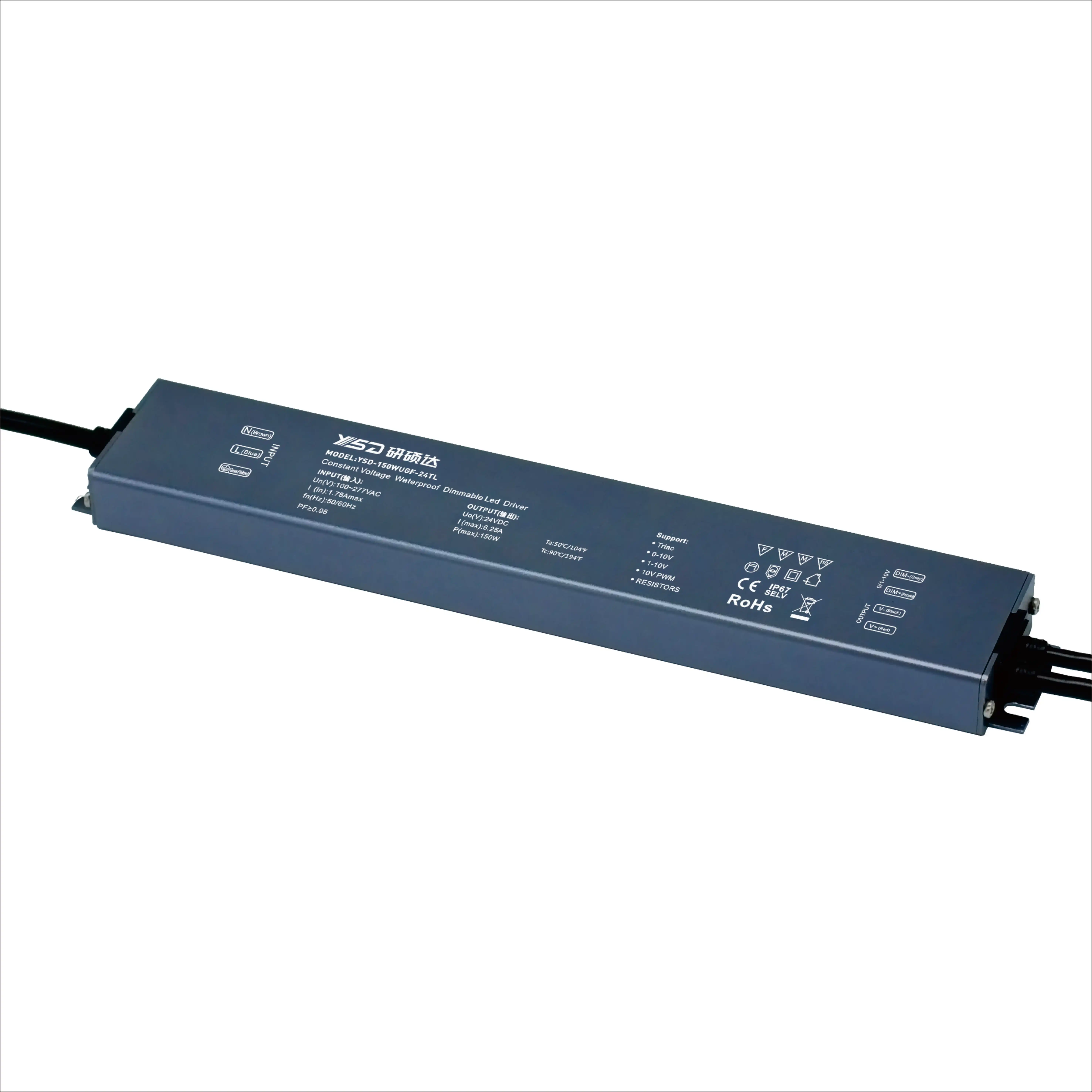 cUL 150W PF>0.96 Slim LED Driver PWM triac 0-10v 5 in 1 dimmable DC 12V 24V AC Led dimmable led power supply