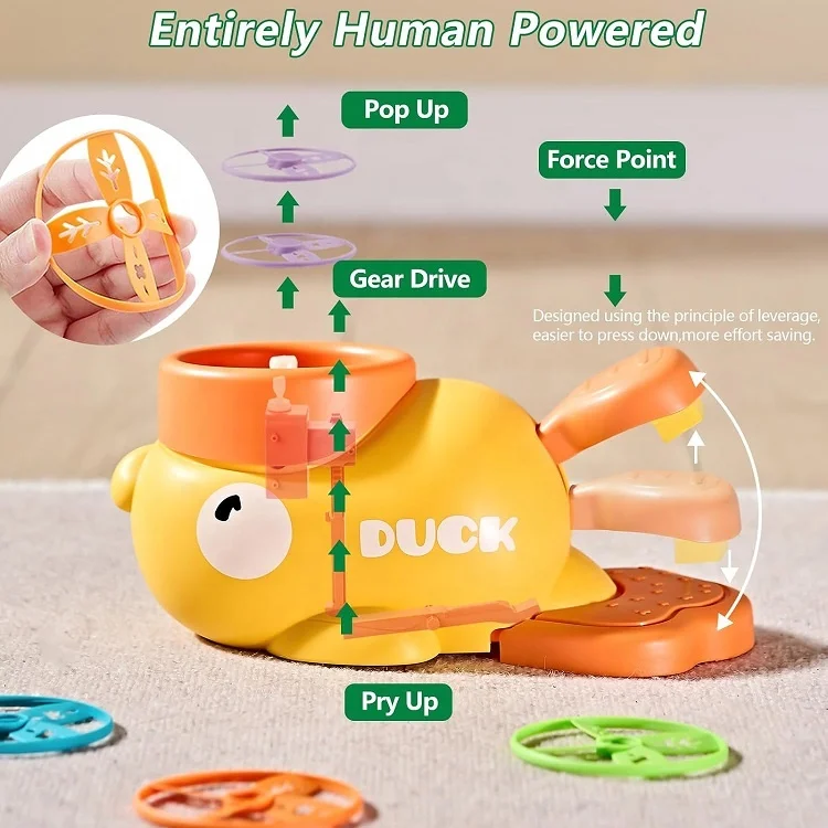 Игрушки на открытом воздухе для детей: Stomp Launcher Flying Spinner Disc chining Activities-семейные игры заднем дворе игрушки снаружи