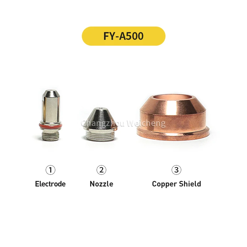 CNC Plasma Cutting Consumable FY-A500 Plasma Electrode Nozzle Shield And Water Tube Spare Parts