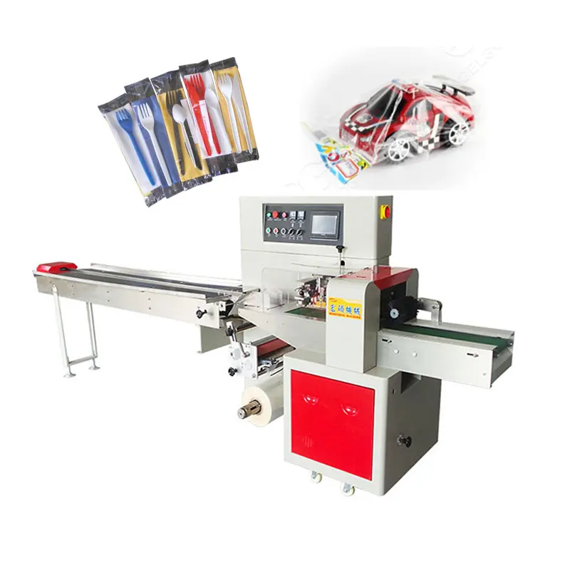 Low price horizontal spoon toy flow bag packaging machine sales