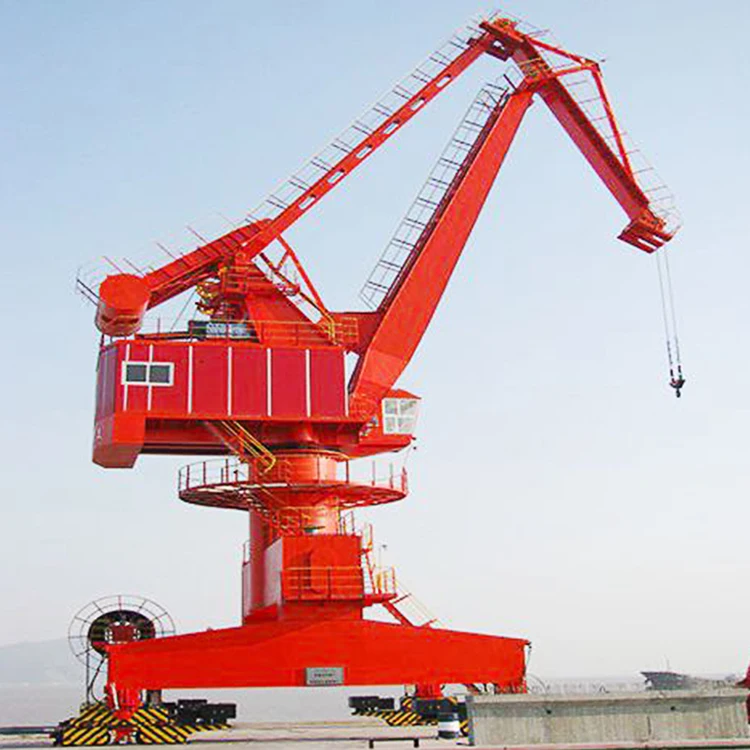 New Electric Port Portal Crane Single Jib Level Luffing Crane Marine Dock Pedestal Crane 60 ton 80 ton 120 ton