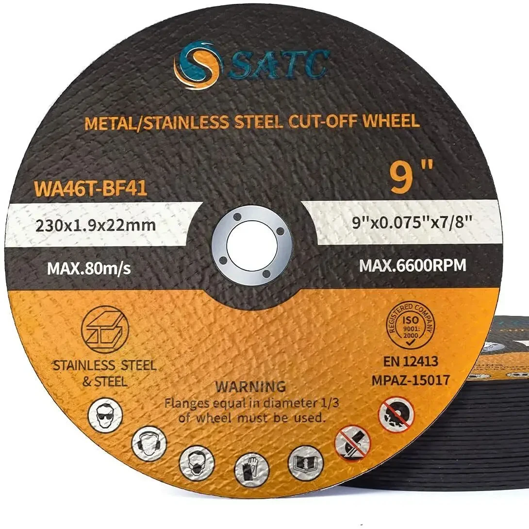 9-Inch round Cutting Disc for Metal & Stainless Steel 9x.075x7/8 Cut-Off & Grinding Wheels  Aluminum Oxide Applications