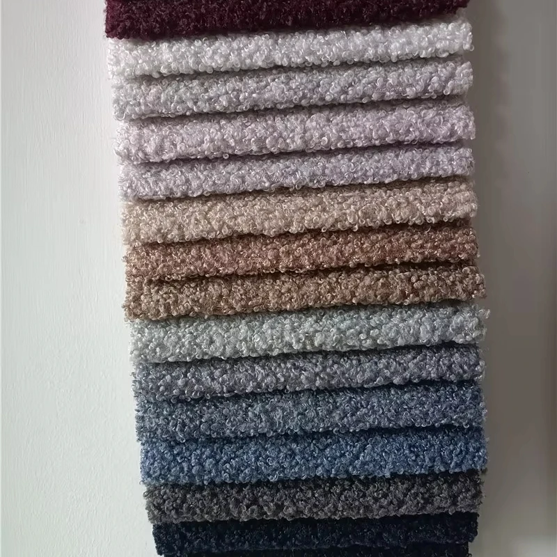 Cheap Stock Lamb Wool Boucle teddy Sofa Fabric