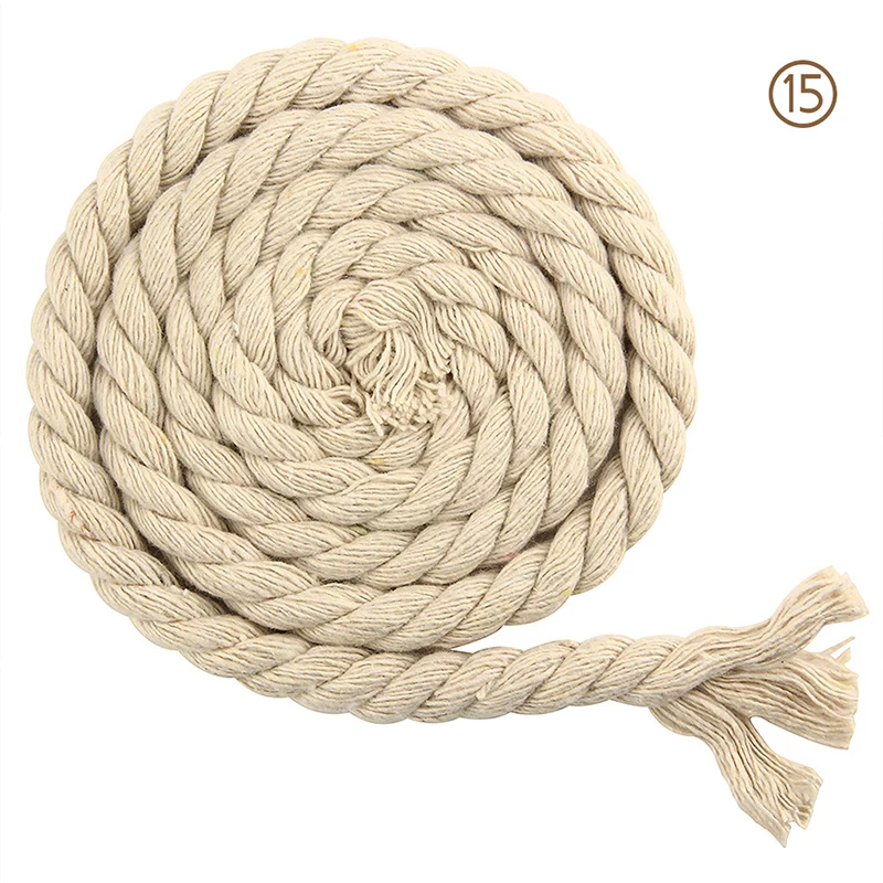 8mm 100%  natural cotton rope cotton cord twisted macrame cord for Diy handicraft