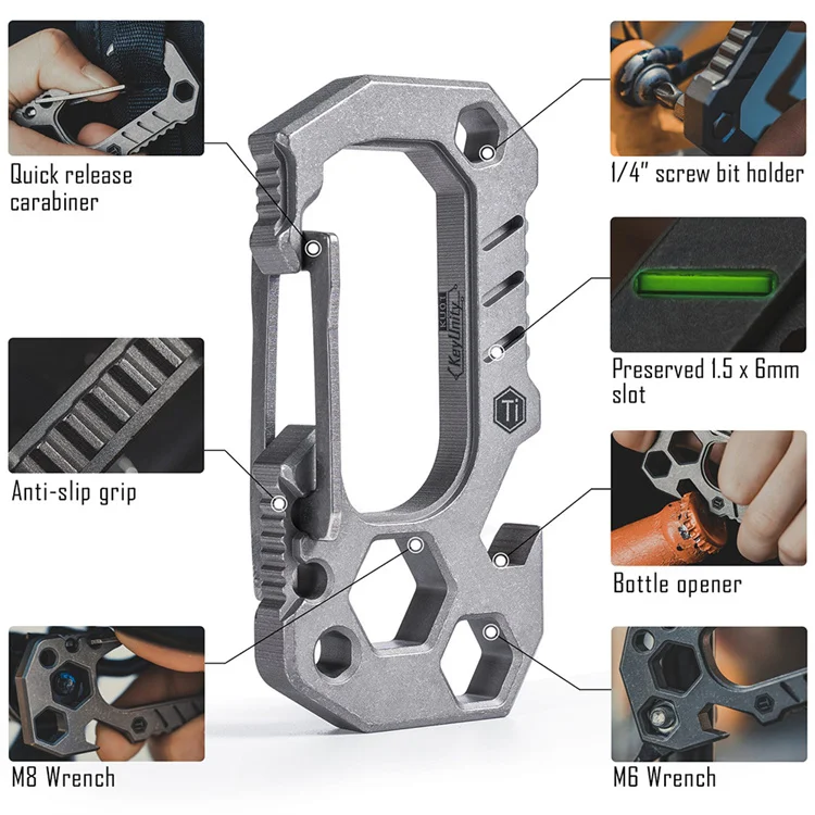 Multifunctional Carabiner Keychain Titanium Alloy Carabiner Key Chain Holder
