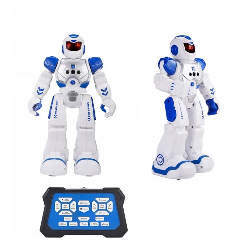 Infrared control rc functional battery power walking rc blue robot toys Intelligent child toy robot rc Robot Singing and Dancing