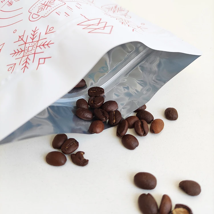 Laminated Aluminum Foil Zip Lock Bag Stand Up Pouch /matt White Foil Pouch /zip Lock Coffee Bag With Degassing Valve