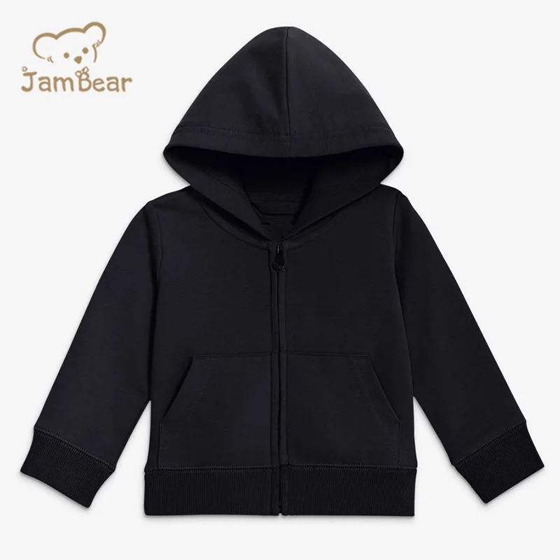 
JamBear Organic baby Zip hoodie Custom Knitted baby quilted hoodie Eco-friendly organic cotton baby cardigan sweater 