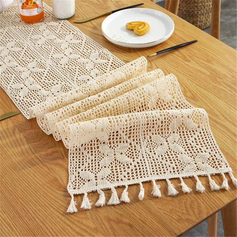T010 White Lace Tablecloth Rectangular for Rectangle Table Crochet Lace Tablecloths Oblong Table Covers for Kitchen Wedding