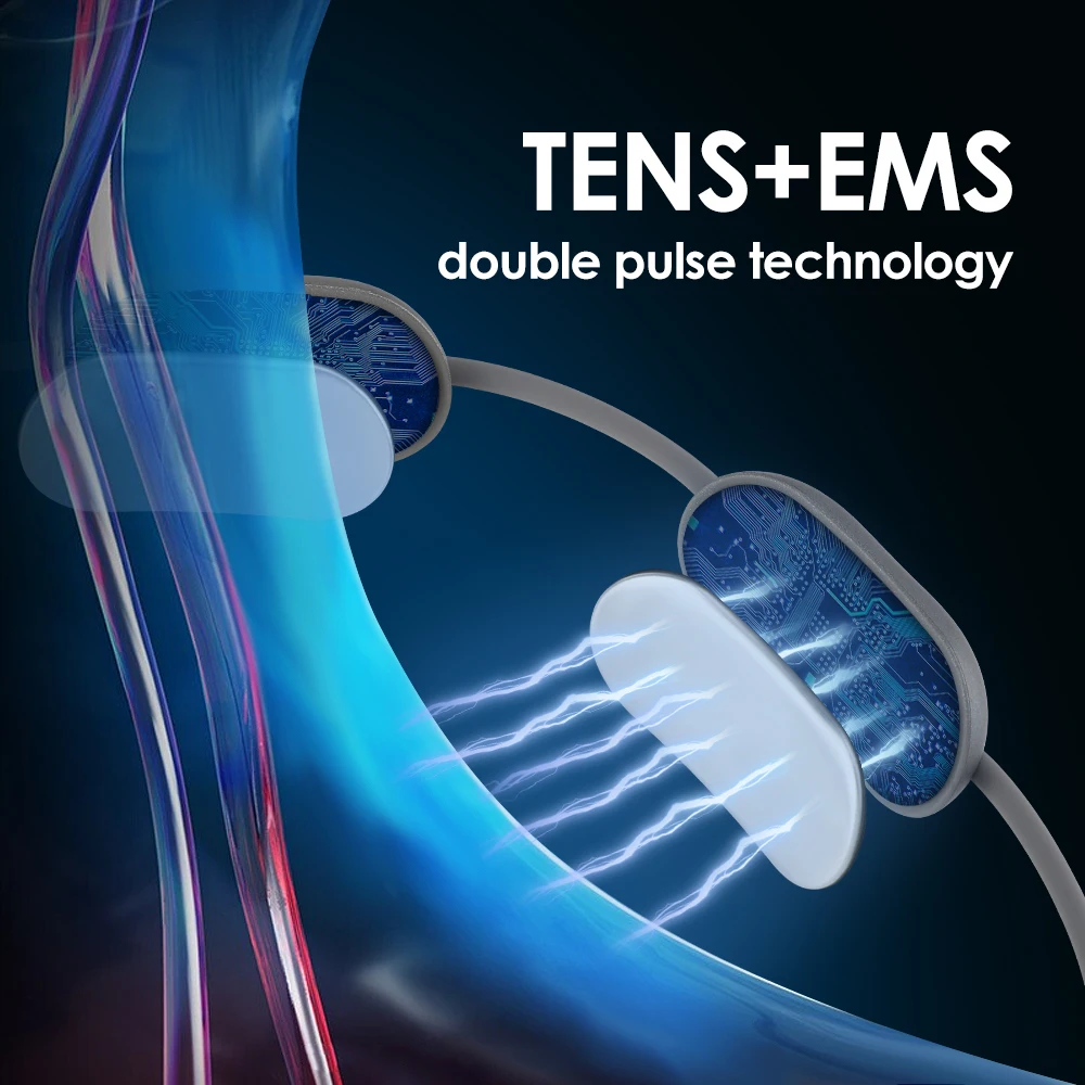 Cordless TENS Muscle Stimulator Pendant Micro Current Cervical Spine Massager EMS Pulse Neck Shoulder Massager with Heat