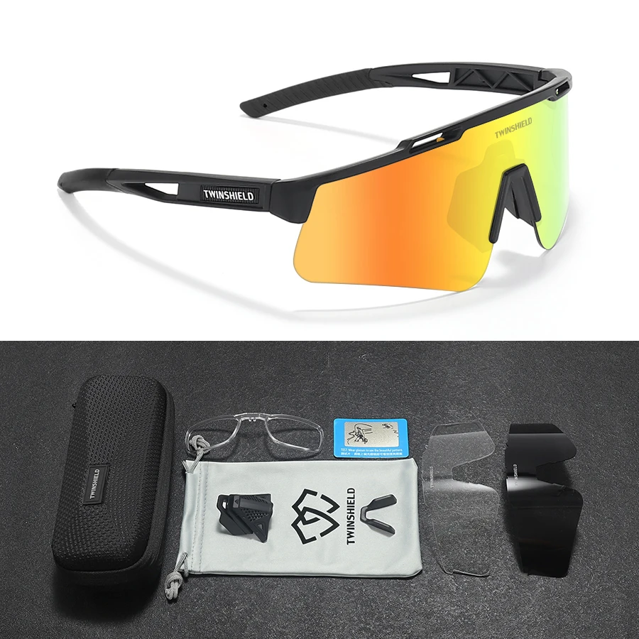Hot Selling Twinshield Brand Sunglasses Outdoor Extreme Men Sport Glasses UV400 Riding Fishing Cycling Sun Glasses