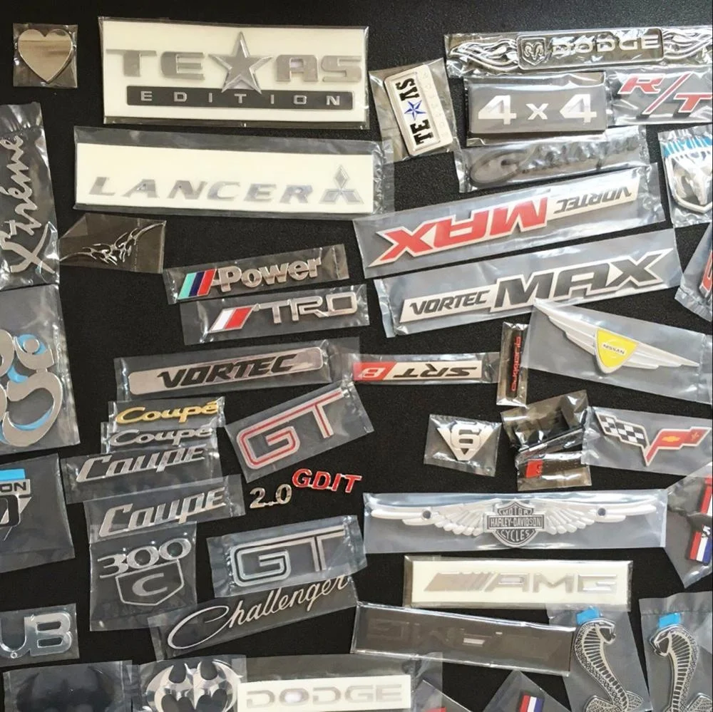 Custom ABS 3d Lettered Care Mblem Logo Plastic Adhesive Label Maker Packaging Sticker Label Tag Printing Label