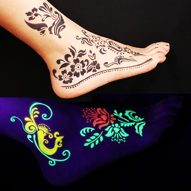 1 piece temporary tattoo stencil henna tatoo pas fairy foot sticker tattoo stencils wholesale custom
