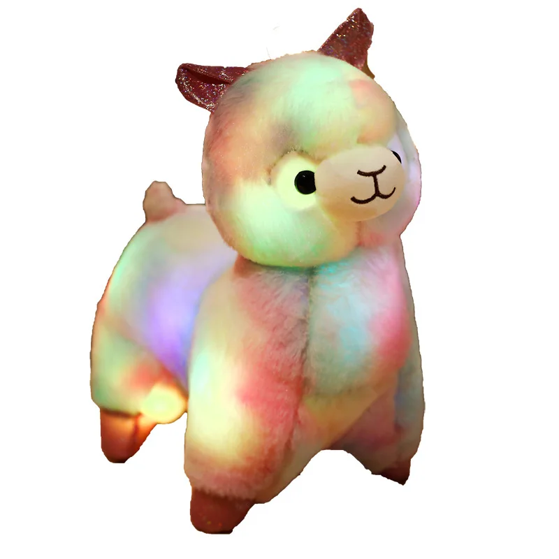 Best Seller Plush Toy Alpaca With Light Soft Toy Sheep Stuffed Pillow Goat Toy Baby Birthday Gift