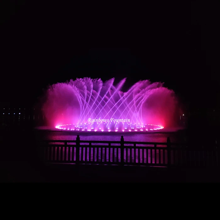 Rainbows Fountain Custom Design 3D Hologram Musical Dancing Water Fountain Show With Laser LED Lights Beam Light Effect