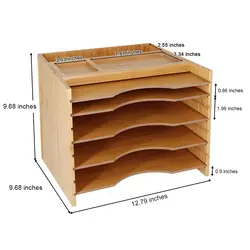 Wholesale custom modern new creative bamboo desktop office organizer file rack table organizer for office