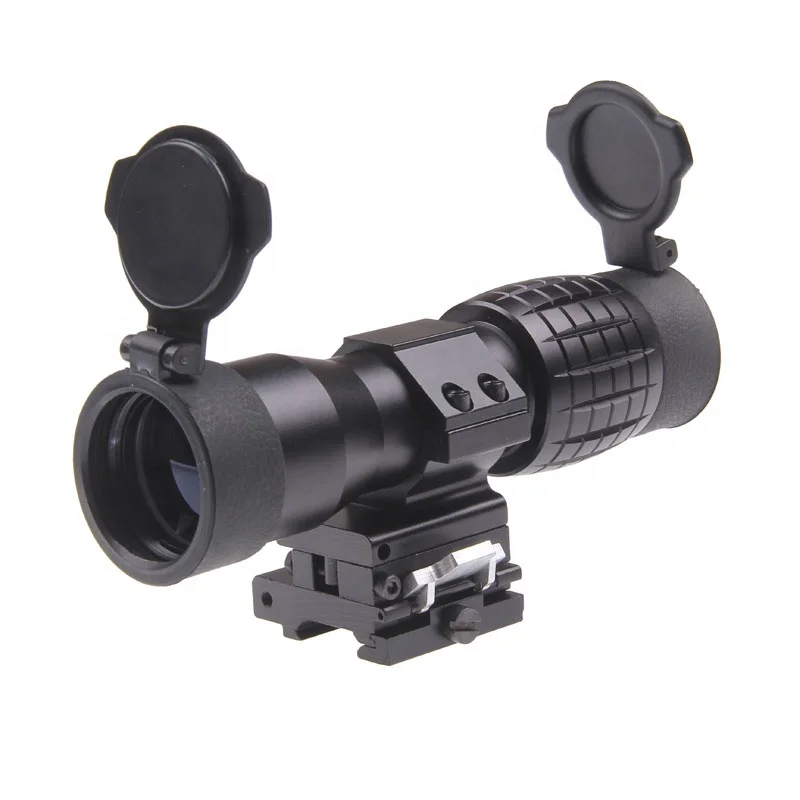 
Funpowerland Tactical Airsoft 4X Magnifying Focus Adjusted With Flip Up Mount Scope Holographic Sight For Hunting Shooting 