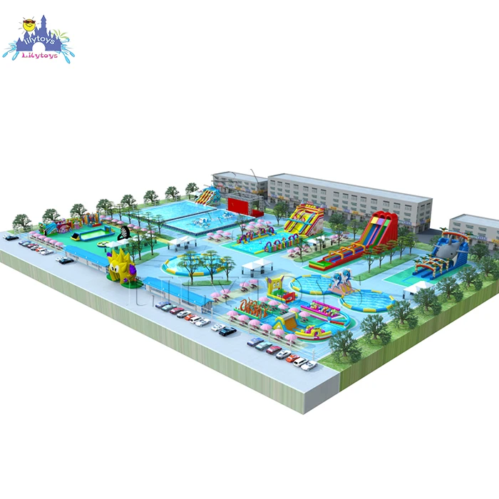 lilytoys inflatable commerical water park, Amusement park project, new design swimming pool with cheap price